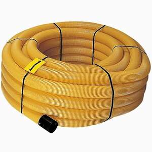 Труба дренажная гофрированная ПВХ Ø100 мм, бухта 50 м, SN4 Труба дренажная гофрированная ПВХ Ø100 мм, бухта 50 м, SN4