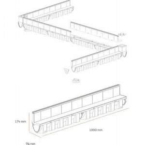 Комплект MAX DRAIN SLIM А15-В125  канал с щелевой решеткой L1000/H174/B96