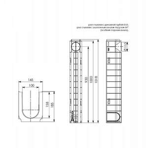 Лоток водовідвідний DN100 h-185 мм + посилений