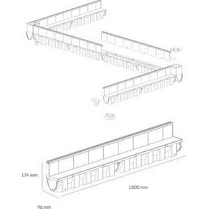 Комплект MAX DRAIN SLIM А15-В125 канал із щілинною решіткою L1000/H174/B96