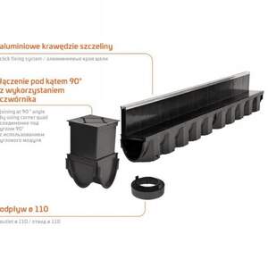 Комплект MAX DRAIN SLIM А15-В125 канал із щілинною решіткою L1000/H174/B96