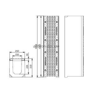 ЛОТОК ВОДОВІДВІДНИЙ SUPER ЛВ -15.25.31 з гратами, комплект DN150 E600