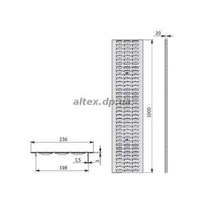 Ґрати водовідвідні DN200 штамповані, сталеві оцинковані, А15, 1 метр